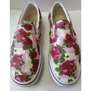 Vans Classic Slip-on Romantic Floral Canvas Pink  Shoes  Womens 7-Mens 5.5